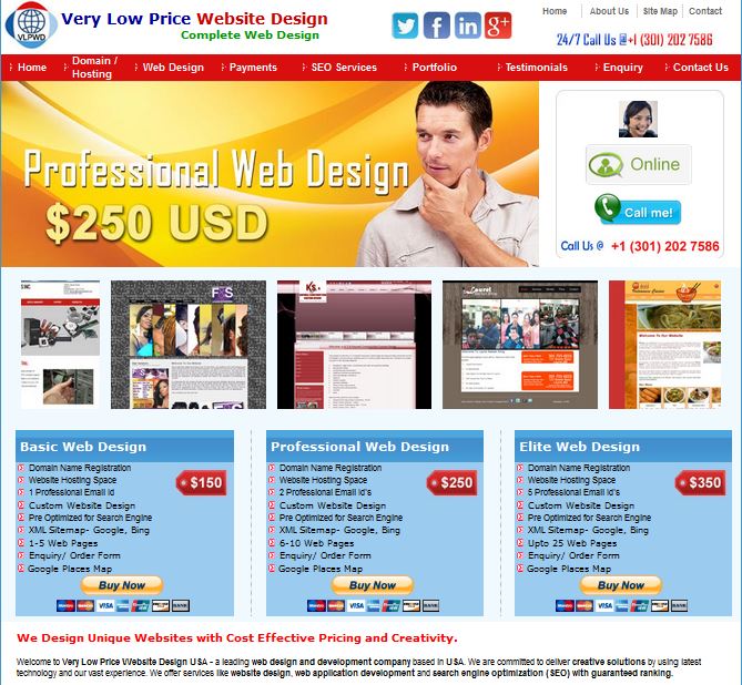 Very Low Price Website Design